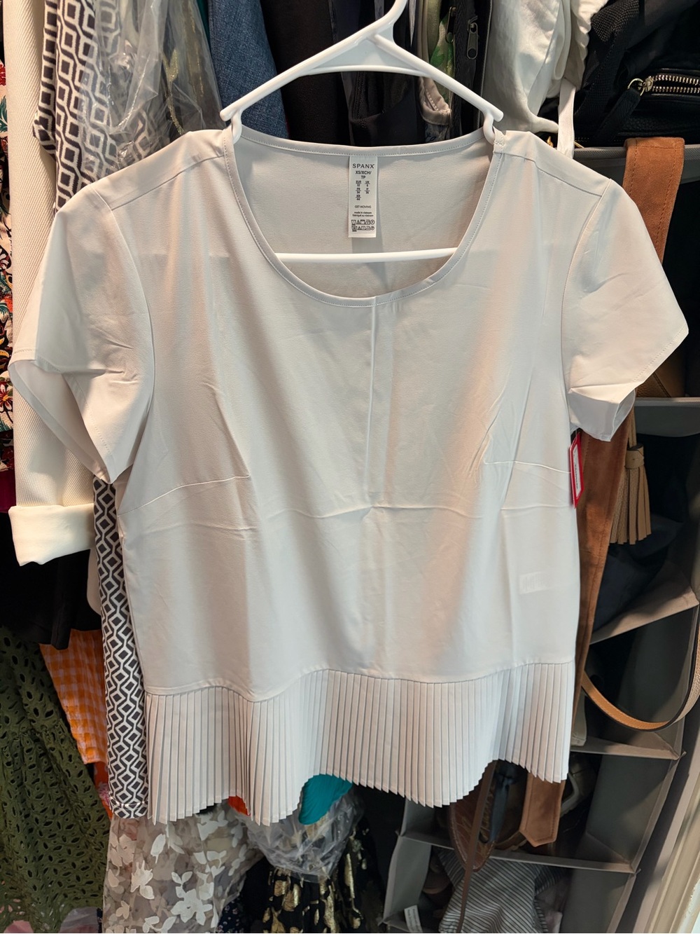 SPANX Yes Pleats! Top in white cloud NWT